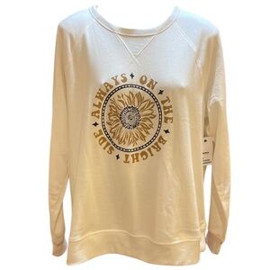 Sonoma Richard pull over sunflower always on the bright side white women’s XL